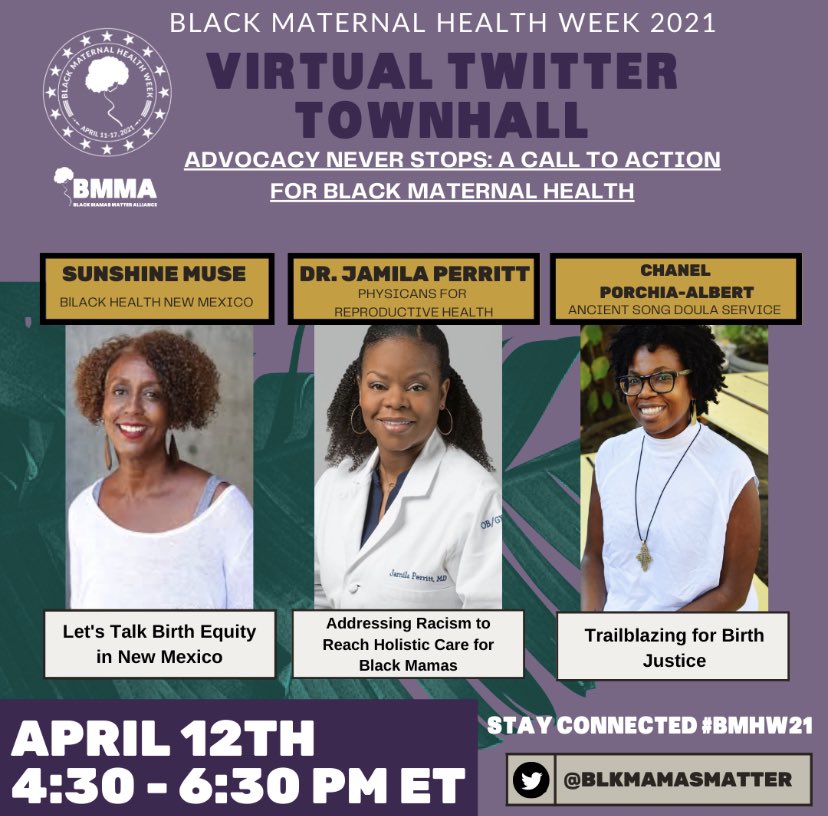 BlkMamasMatter's tweet photo. POSTPONED TO 5 P.M. EST   

The Virtual Town hall Advocacy Never Stops: A Call to Action for #BlackMaternalHealth streaming on Twitter that you don’t want to miss happening at 5 p.m. EST! 😁

How are you enjoying Day 2 of #BMHW21 so far? Let us know! #BlackMamasMatter https://t.co/Mtu3AanVul
