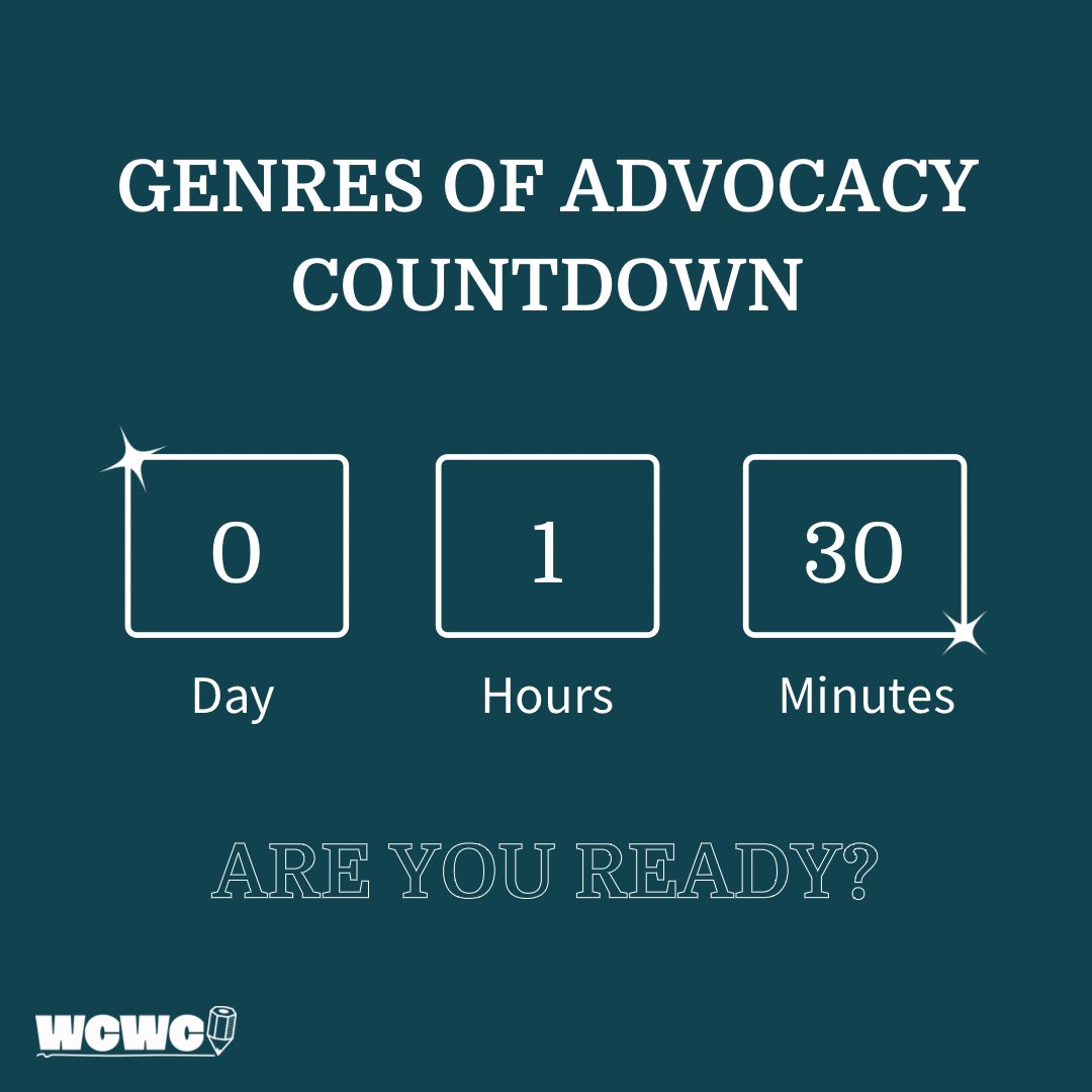 Are you ready?! Genres of Advocacy starts at 6 PM! Hope to see you there🤩