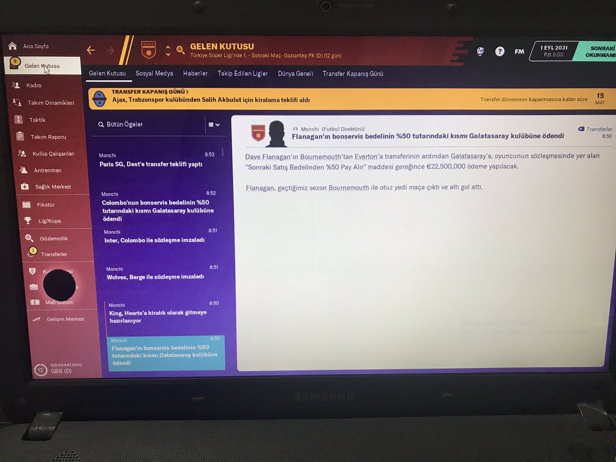 Kısa günün kârı. 💪
#65milyon #sonrakisatıştanpay #fm20 #footballmanager