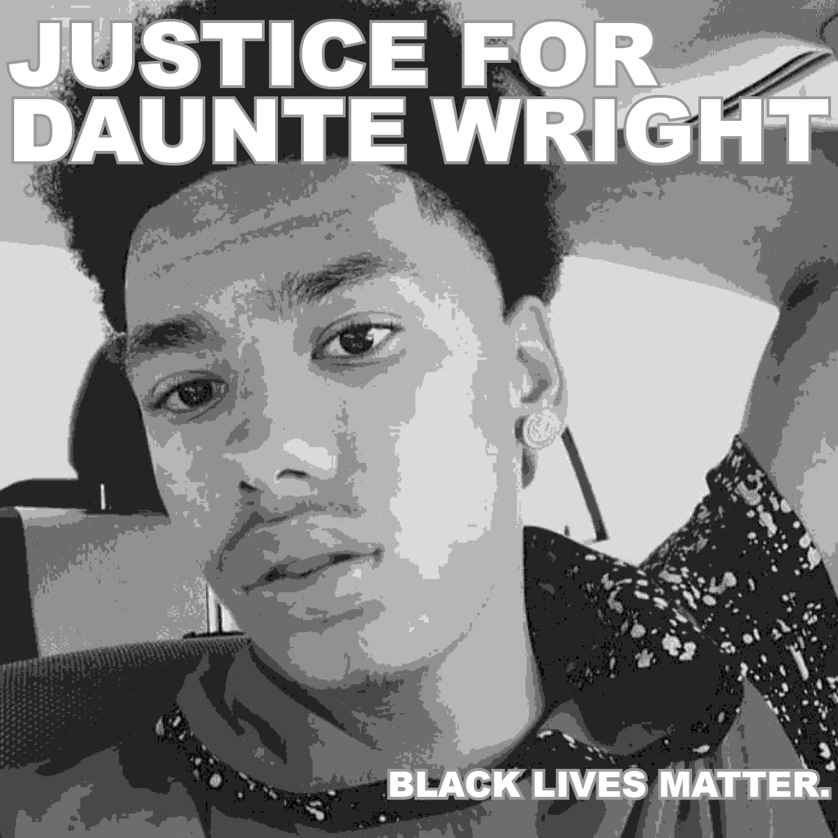 Justice for Daunte Wright, who died at the hands of a white supremacist system. His life was precious. Black Lives Matter. #dauntewright #blacklivesmatter