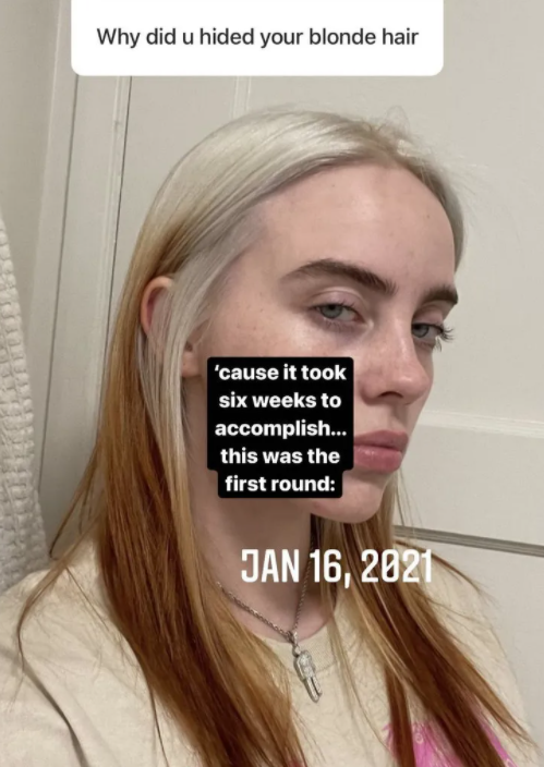 emersonsalon's tweet photo. WHY DID #BILLIEEILISH Hide her #hair? She was doing a slow, #careful process of #colorcorrecting the #haircolor to #avoid #breakage. SMART!
Tip: Color Corrections of this nature to remove black haircolor are #notguaranteed in one session.
#protip #haircare #platinum #blond https://t.co/q8kAtkQ2sQ