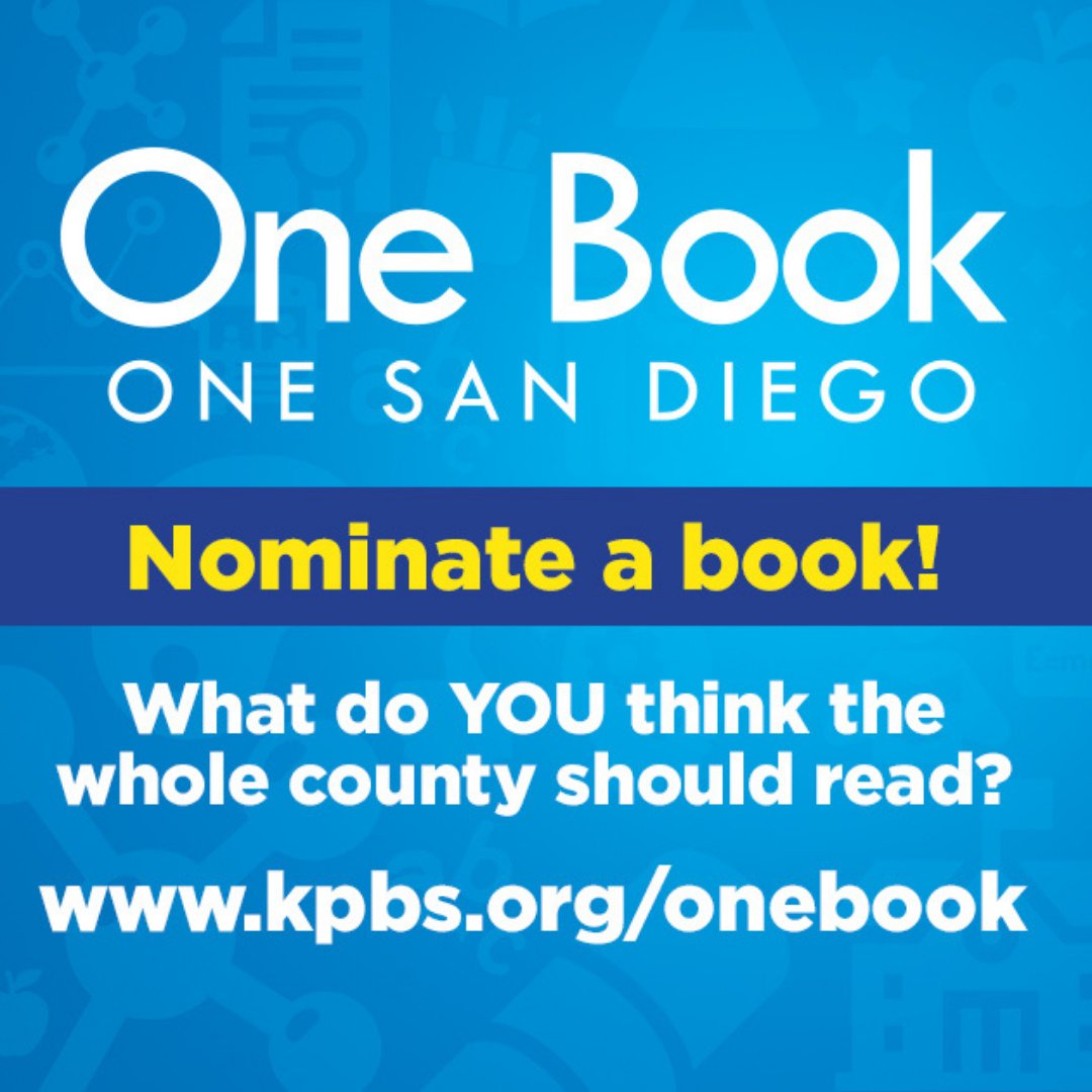 SDCountyLibrary's tweet image. Partner Spotlight – KPBS is now accepting nominations for the 15th annual #OneBookOneSanDiego season! 

Help us find the perfect titles and learn more about the program: kpbs.org/onebook

#SDCL