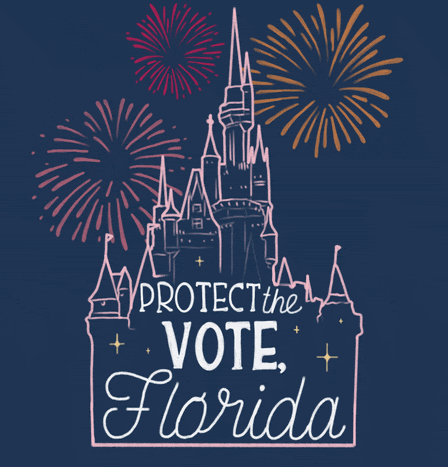 IndivisibleFL13's tweet photo. . @WaltDisneyWorld THE ESSENCE OF AMERICA AND DEMOCRACY IS THE RIGHT TO VOTE, BY ALL AMERICANS. MANY HAVE FOUGHT AND DIED TO DEFEND THAT RIGHT. THE FLORIDA LEGISLATURE HAS NO RIGHT TO TAKE THEM FROM US. Say NO on #SB90 NO on #SB484 #StandUpForFL https://t.co/Ab2vRreihP