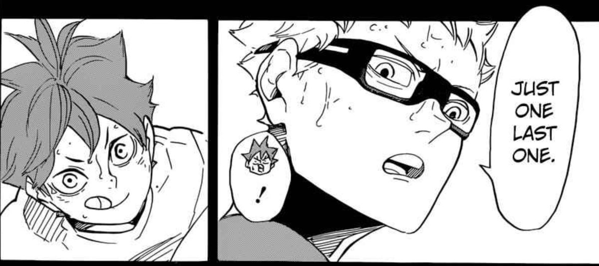 alternatively, tsukishima's arc follows his growth from that jaded, pessimistic mindset of his youth to believing in himself and wanting to actually continue playing volleyball despite his upsetting past