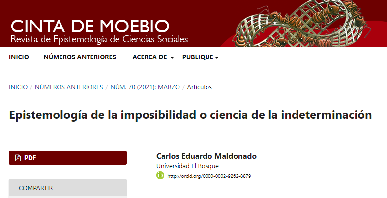 cintamoebio's tweet photo. Epistemología de la imposibilidad o ciencia de la indeterminación
Carlos Eduardo Maldonado
Universidad El Bosque
https://t.co/y5rMLvyAja https://t.co/8YxBEAib1M