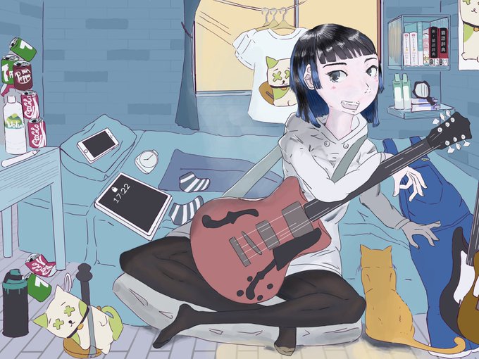 ギター女子のtwitterイラスト検索結果