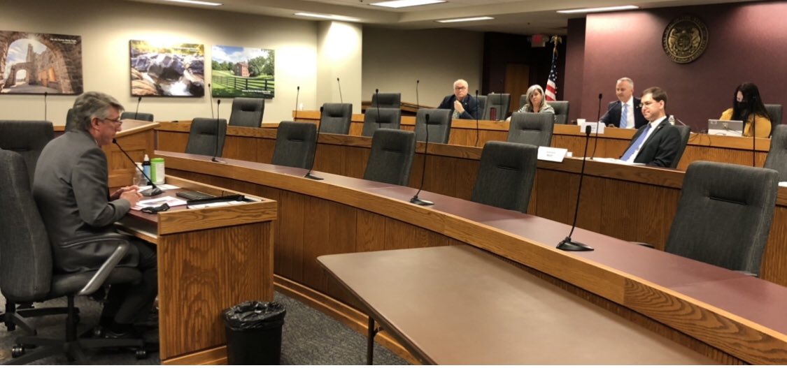 @UCMPresident testifying before Missouri House Subcommittee on Federal Stimulus Spending chaired by @DougRicheyMO on the importance of deferred maintenance. Also visited with @UCentralMO @UCM_Alum Rep. Richard Brown and @dkent_MoBankers #EducationForService