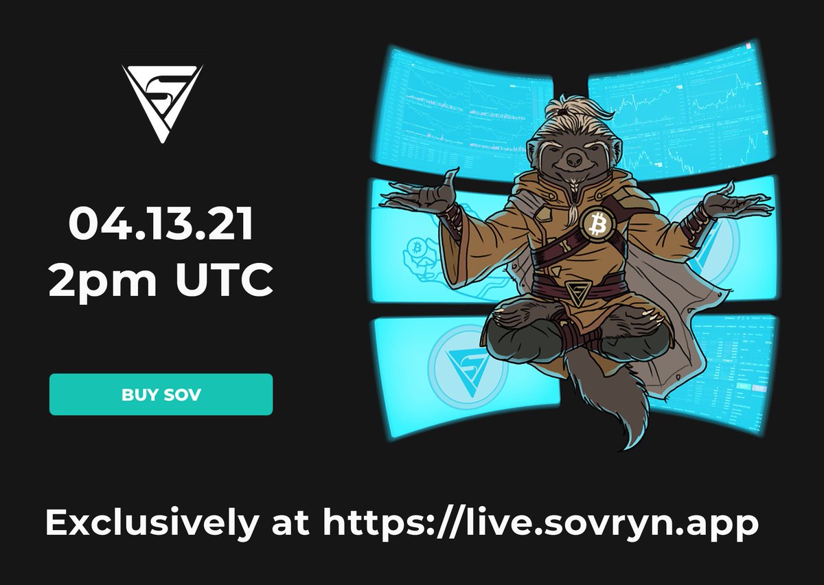 SovrynBTC's tweet image. SOV Trading goes live on Tuesday April 13th at 2pm UTC exclusively at live.sovryn.app