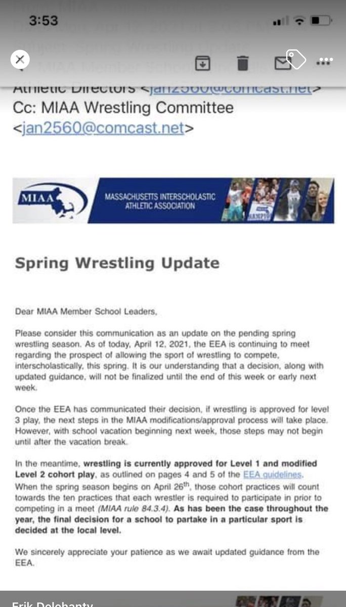 <a href="/BostonHeraldHS/">Danny Ventura</a> Update sent today I guess.