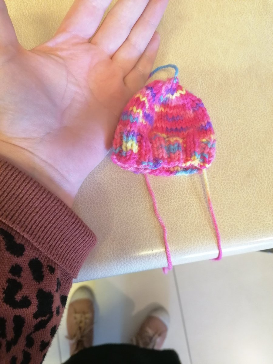 Again this was to keep all stitching that could possibly hurt the baby away from their head but to still keep them looking snazzy and stylish. I hope people get some help out of this, if they need to make small hats for small people. 