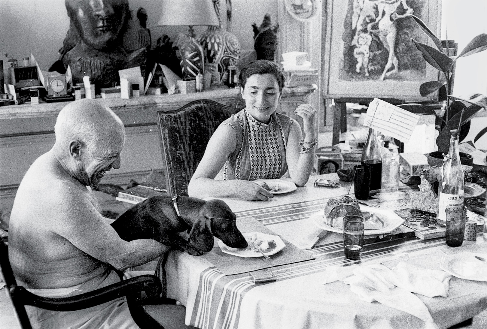 David Douglas Duncan, Pablo Picasso, dachshund Lump, and Jacqueline Roque, in Picasso & Lump, 2006.