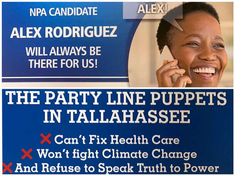 Here are the flyers they printed: identical in graphics but for the shill candidates’ names.They were mailed to the respective districts’ voters to make the shills appeal to Democrats, to siphon votes from the real Dems in the race (all of whom lost). @WPLGLocal10