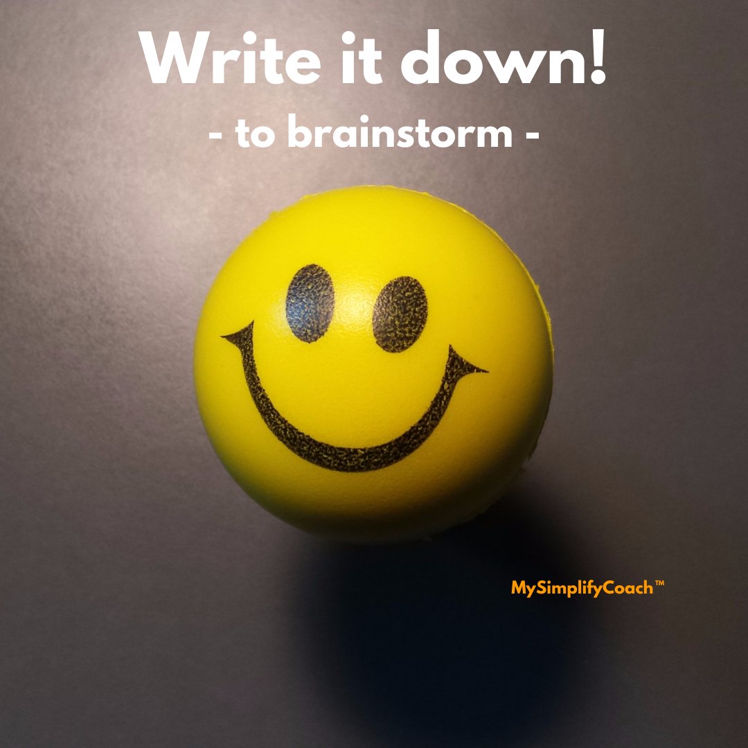 MySimplifyCoach's tweet image. Write it down! - to brainstorm -
#mysimplifycoach #writeitdown #brainstorm