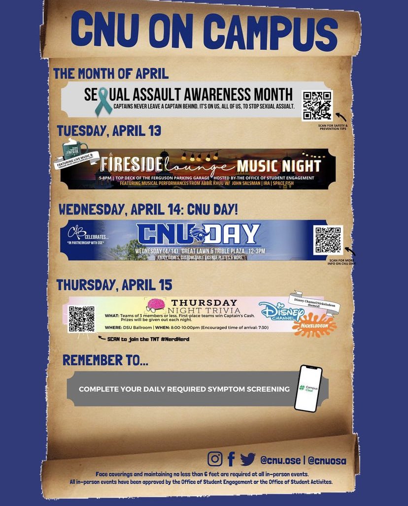 Check out what’s happening this week (4/13-4/15) on campus!
