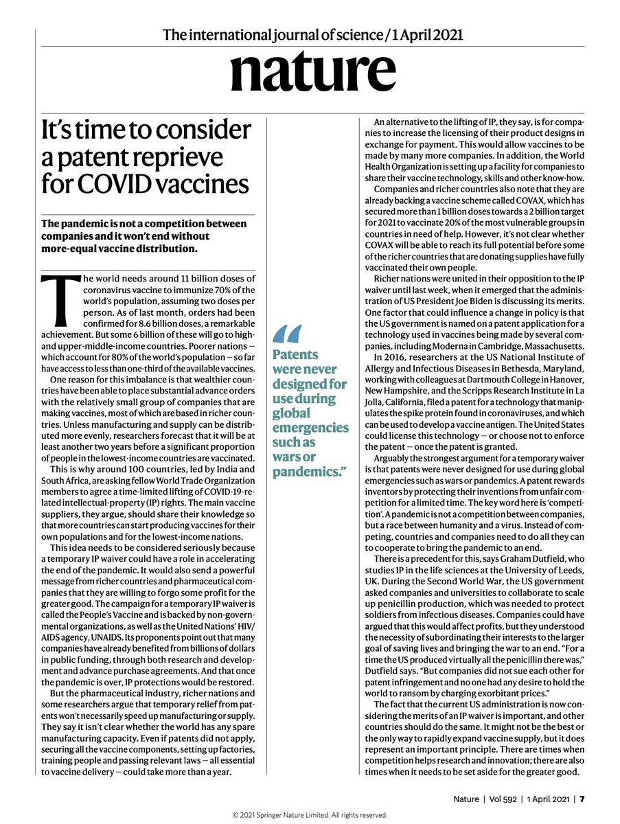 ElsTorreele's tweet image. Arguably, the strongest argument for a temporary #WTO waiver is that patents were never designed for use during global pandemics. Patents protects against unfair competition - a pandemic needs global cooperation and technology sharing to combat the virus with a #PeoplesVaccine