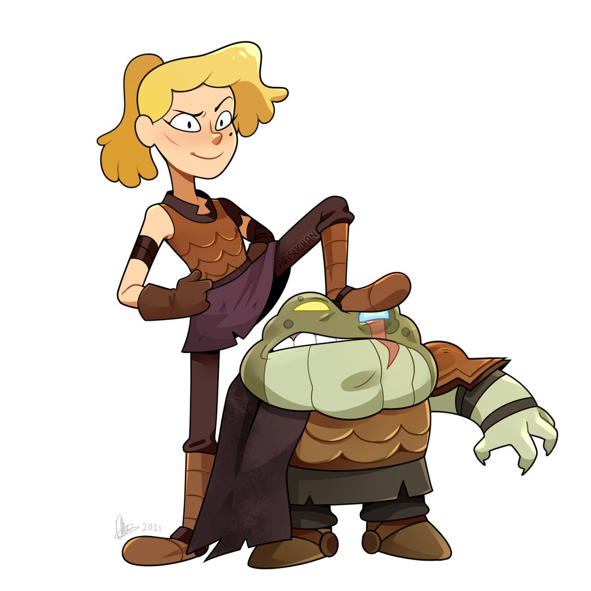 A bloodthirsty creature, and her little toad friend

#amphibia #disneyamphibia #SashaWaybright