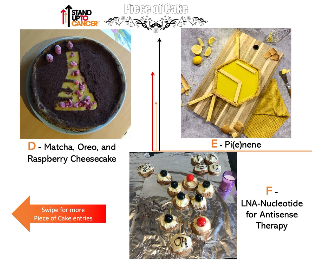 ChemBakeOx's tweet photo. Entries from a combination of bakers from @Dixon_group, @OxPrimaryCare, Brown Group, Wong Group, Willis Group and Ritchie Group. Vote for your favourite by commenting A/B/C/D/E/F below #StandUpToCancer #ChemBakeOx @OxfordChemistry
Donate: https://t.co/o9bti9TOrk https://t.co/wMp2BFSQt8