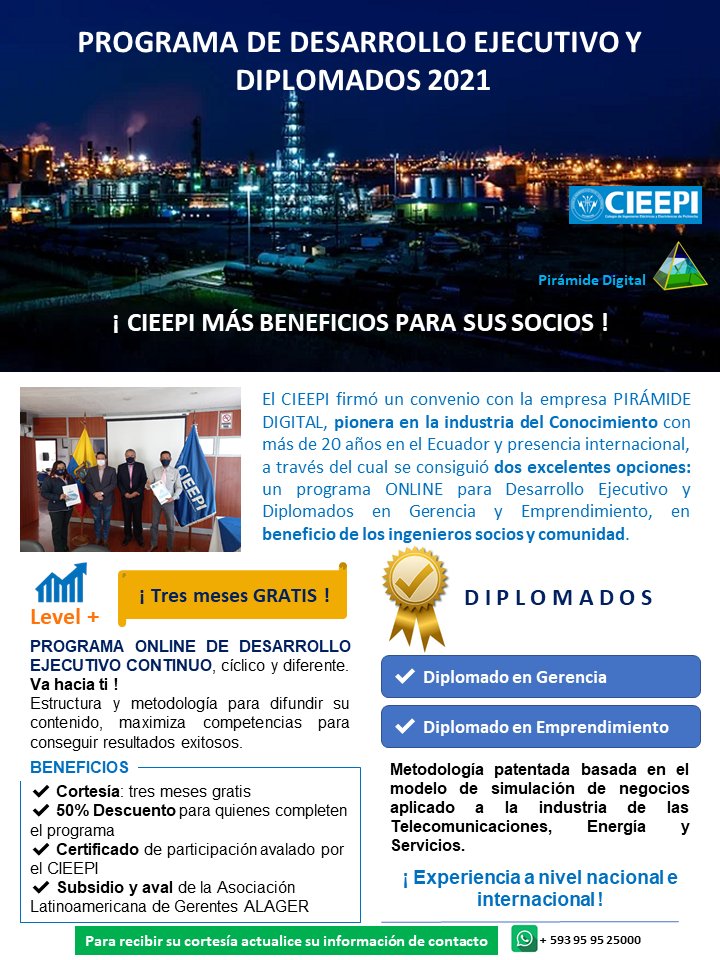 PortalGerencia's tweet photo. Convenio CIEEPI - Pirámide Digital #PiramideDigital #CIEEPI #LevelPlus #Diplomados #DesarrolloEjecutivo #Gerencia #Emprendimiento https://t.co/tTPziyyNL2