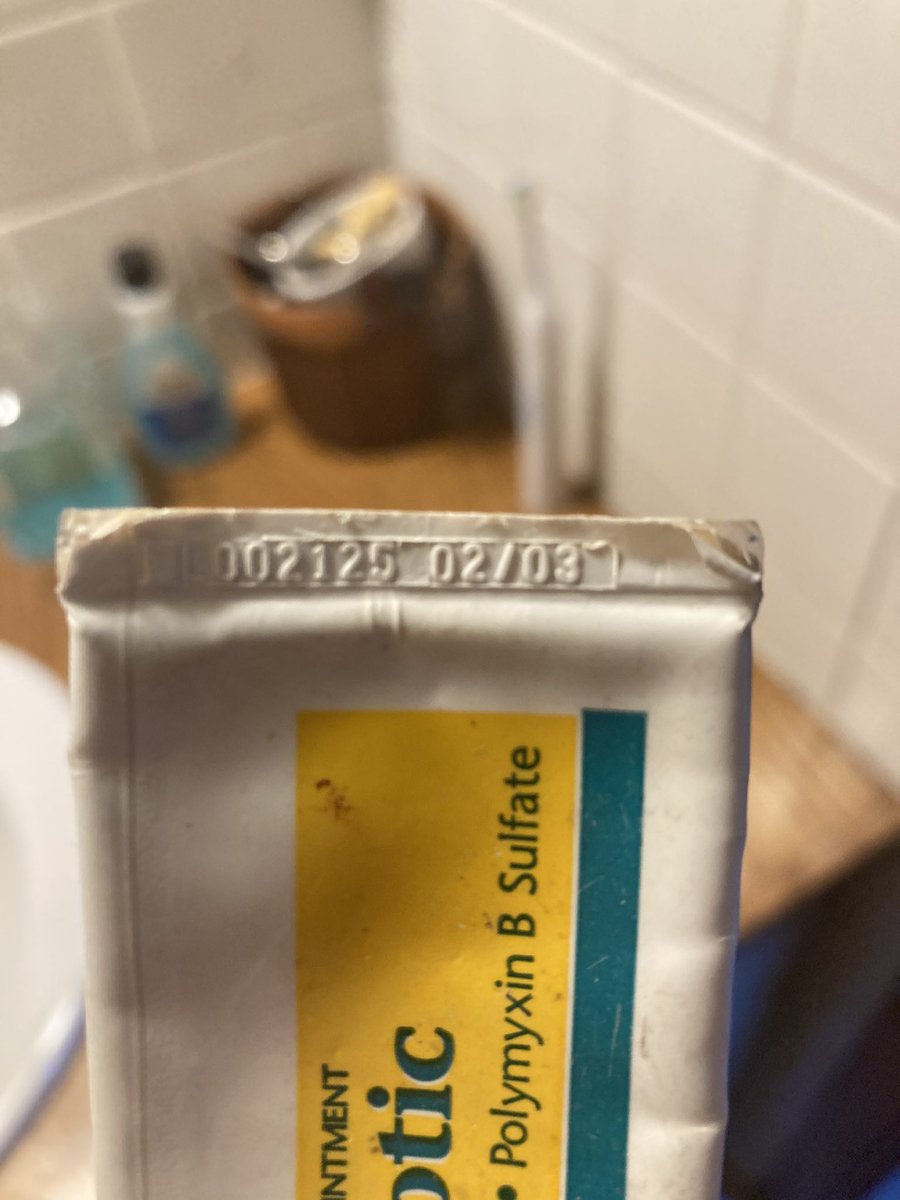 bug_husk's tweet photo. My parents have been working on the same tube of triple antibiotic since before ‘03 https://t.co/TPzMwpKnsk