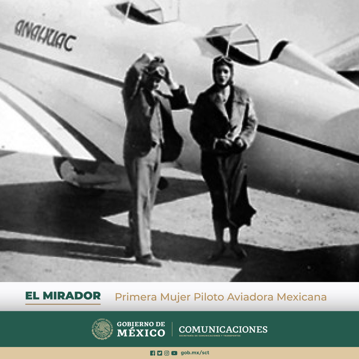 Emma Catalina Encinas es el nombre de una mujer que marcó nuestra historia al convertirse en la primera piloto mexicana.

🔸 Presentó su examen práctico en el campo de aviación militar de Balbuena, en la Ciudad de México, a las 10 de la mañana del 4 de diciembre de 1932. 🇲🇽🛫👩👏
