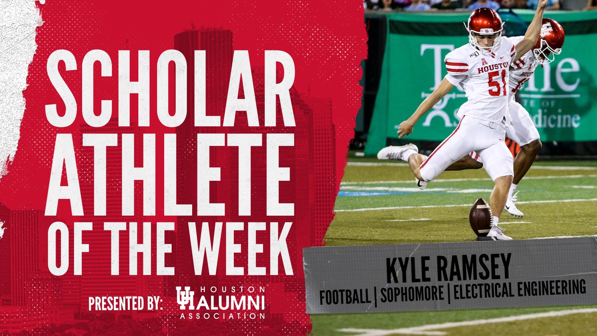 UHCougars's tweet photo. Sophomore Kyle Ramsey of @UHCougarFB is the Scholar-Athlete of the Week! 

#WeAreHouston | @houstonalumni https://t.co/2uyXSj6h2w