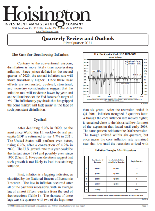 Michael Goodwell on Twitter "This is always worth a read 👇 Hoisington's Quarterly Review and