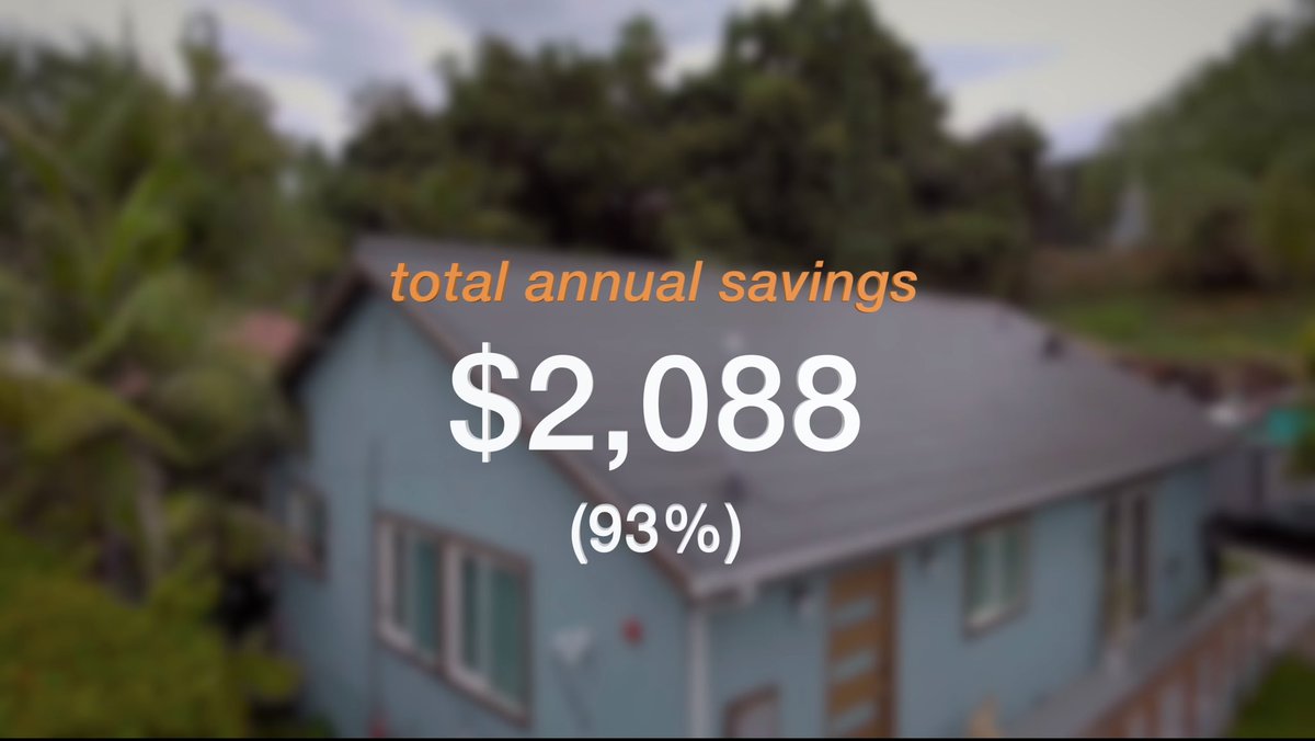 3/ In his first full year, the Tesla Solar roof generated estimated power bill savings of a little over $2k. His savings were impacted by the wildfires. He needed to have his roof cleaned and didn’t do it in a timely manner. The cost of that cleaning was not specified.  $TSLAQ