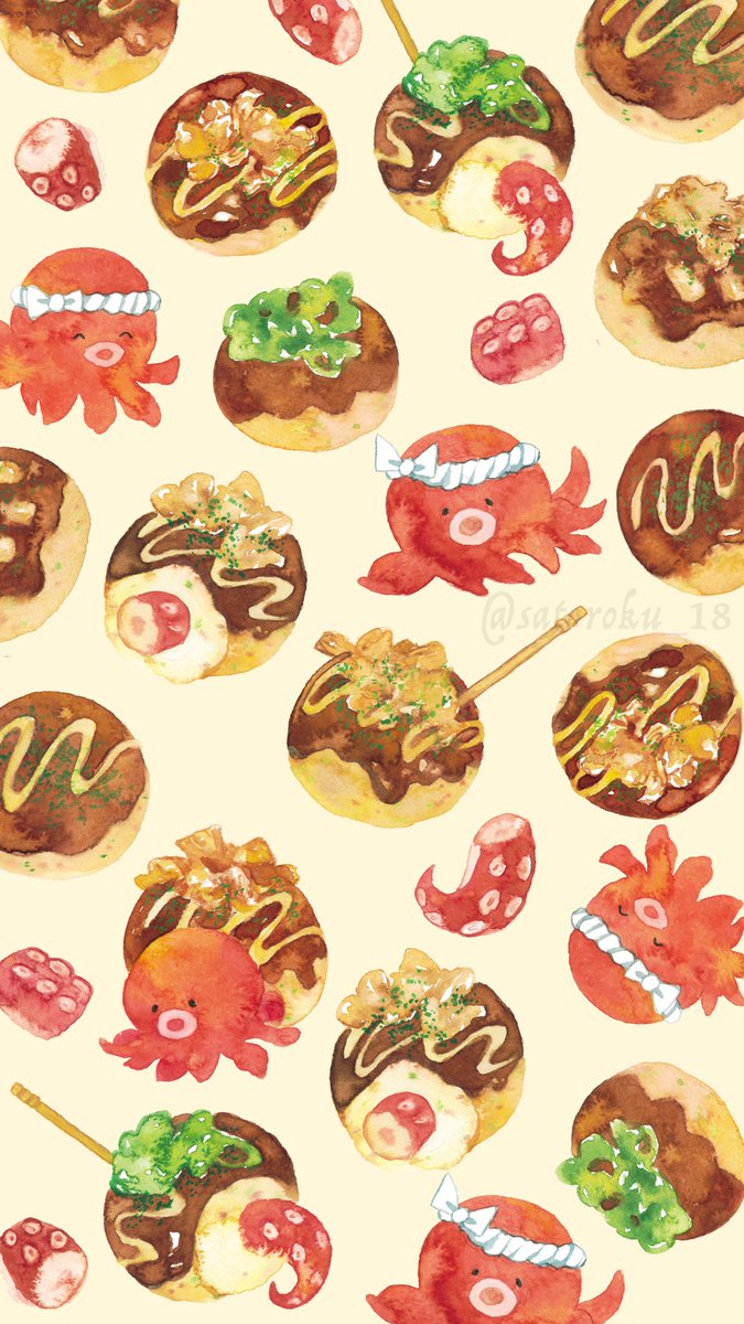 さとろく たこ焼き柄描いたら想像以上に可愛いかった さとろく たこ焼き柄描いたら想像以上に可愛いかった
