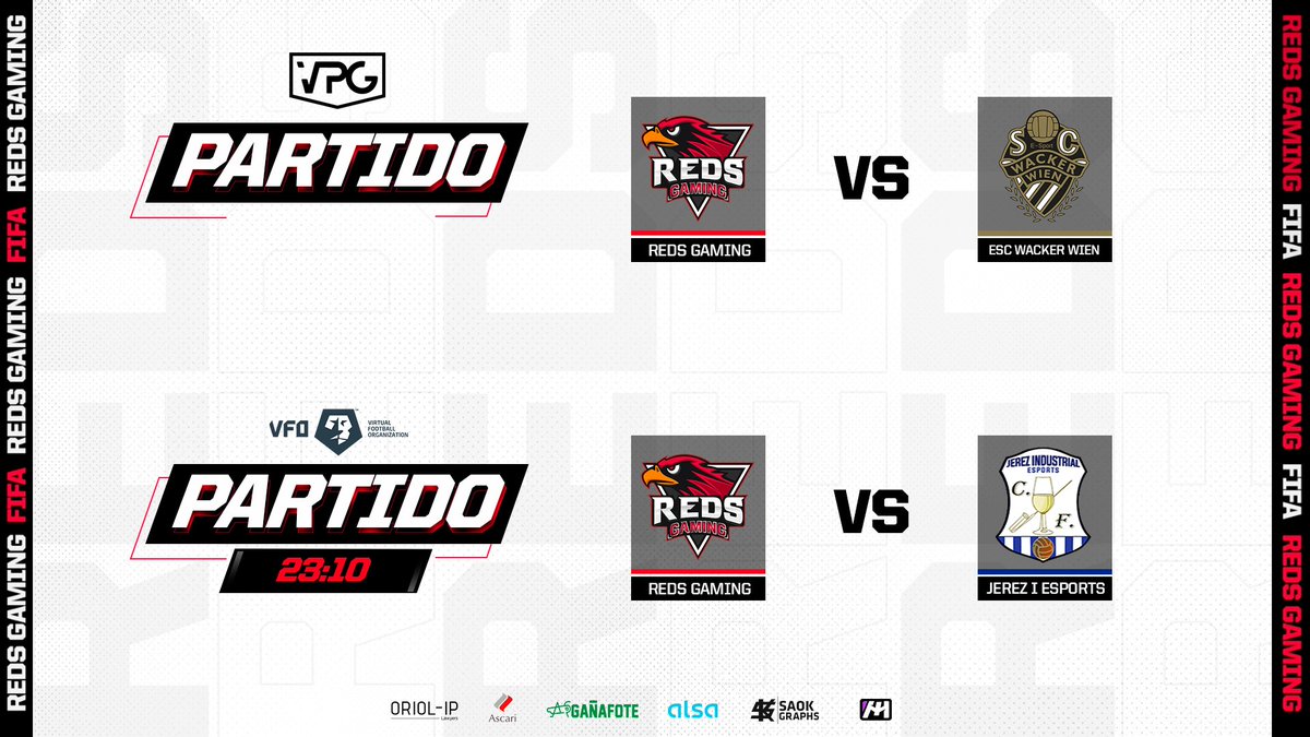 #ClubesPro | #PlayStation

🏆J13 <a href="/VPGPremier/">VPG Esports Premier</a>
🆚 <a href="/eSCWackerWien/">Wacker Wien E-Sports</a>

🏆J5 <a href="/VFOspain_ps/">VFOspain PS</a>
🆚 <a href="/industrialismo/">Jerez Industrial C.F.</a>

🎙 Las águilas quieren revertir la dinámica en #VFO y hoy contaremos con otra oportunidad para sumar 3 puntos.

⏰ 22:00 y 23:10 h.

📺 youtube.com/c/SrMortred

#GoReds 🔴🦅
