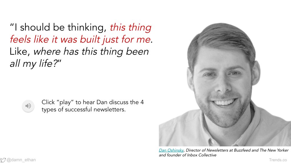 First - why voice is important...Your voice acts like a beacon that attracts the right readers to your newsletter.As Dan Oshinsky says, you want people thinking, "Where has this been all my life?"That happens when your voice resonates with them. https://docs.google.com/presentation/d/1KuTxWttzeKqaB0-jtHvsC2Icuvo5WbRzjJw-wNVThVc/edit#slide=id.gc1b79458c7_0_30