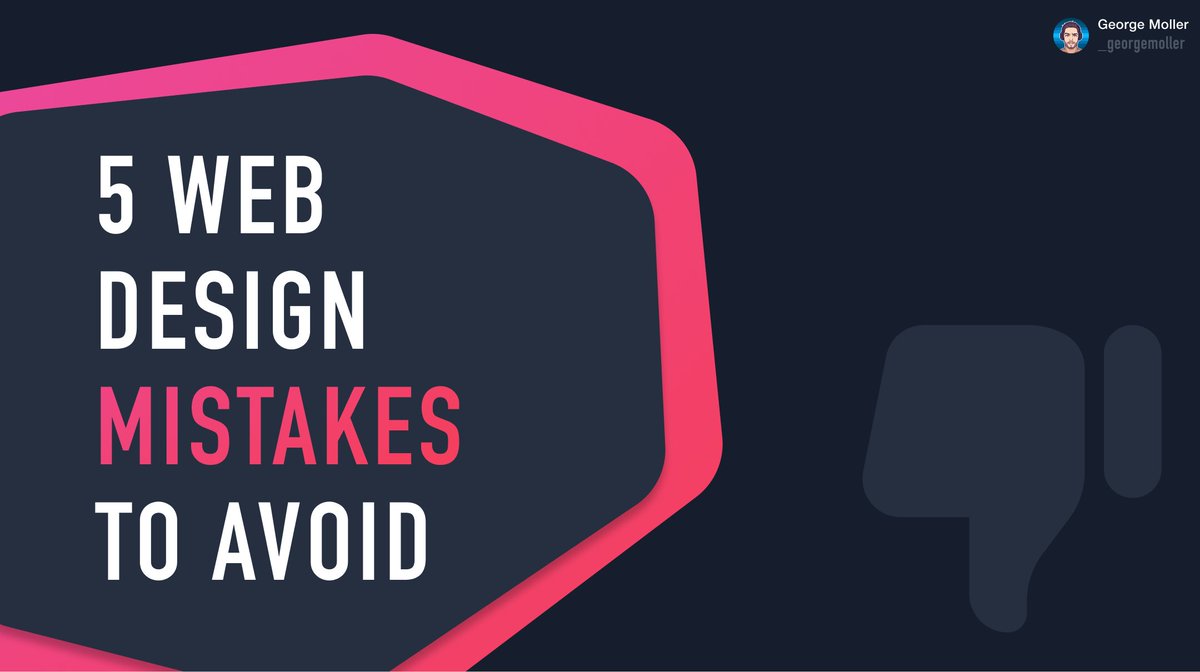_georgemoller's tweet image. 🚨 5 web design mistakes to avoid.
🧵 Thread 👇