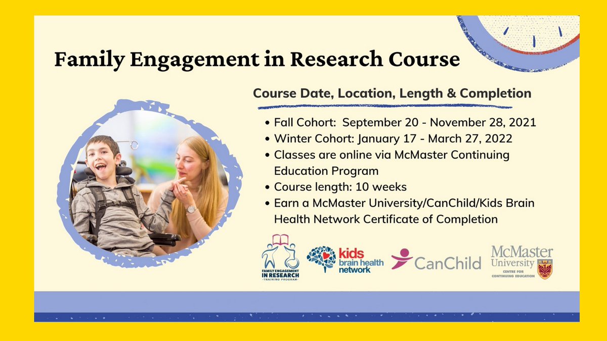 FER_InAction's tweet photo. Interested in learning more about #familyengagementinresearch? The @FERCourse is now acceptiing applications for their Fall 2021 &amp; Winter 2022 cohorts! Apply here: https://t.co/249gAjRn7x https://t.co/pMbS8oAI1z