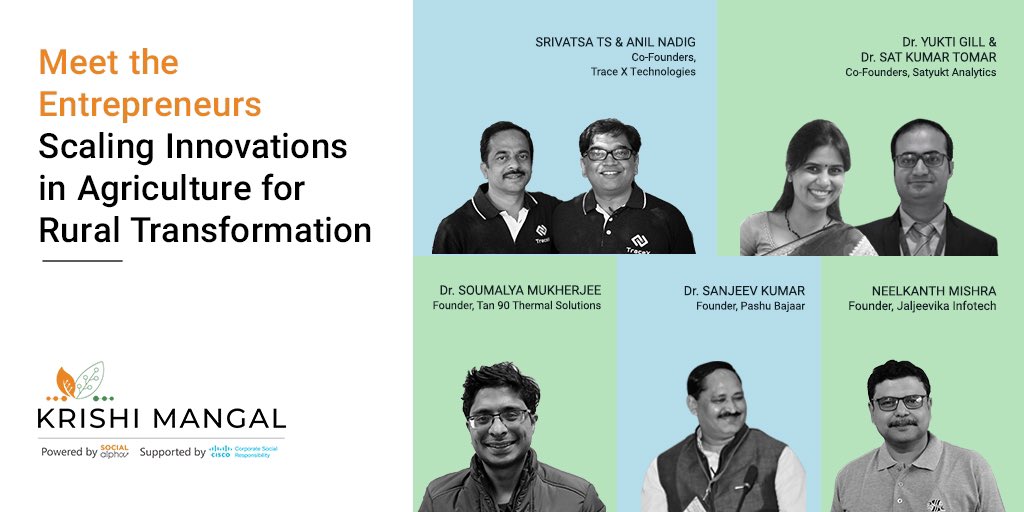We are excited to announce the selected 5 high-impact Agritech start-ups who will be supported under Krishi Mangal - a scale-up accelerator program in partnership with <a href="/cisco_in/">Cisco India</a> CSR to drive rural transformation.