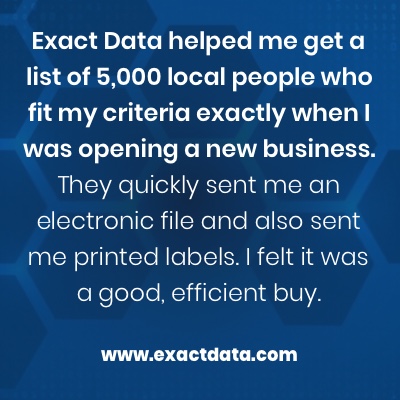 ExactData's tweet image. What better way to jumpstart a new company, than to reach out to prospective customers who fit your criteria? #ExactData #TestimonialTuesday #DataMarketing #DriveNewBusiness #MovingBusinessForward