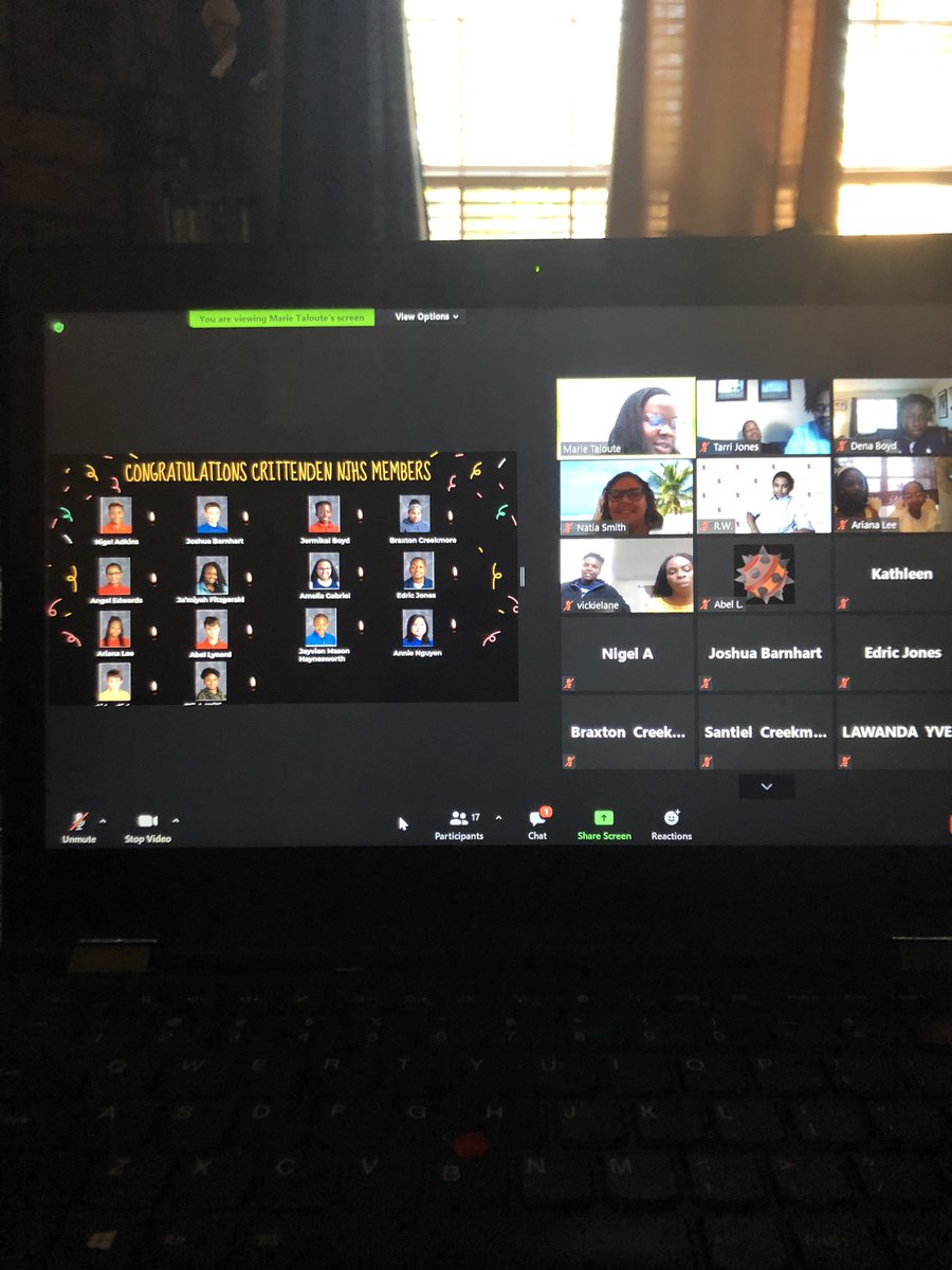 Congratulations to our new members of National Junior Honor Society! There were inducted virtually last night and also had the opportunity to participate in the international induction ceremony with other scholars across the world !