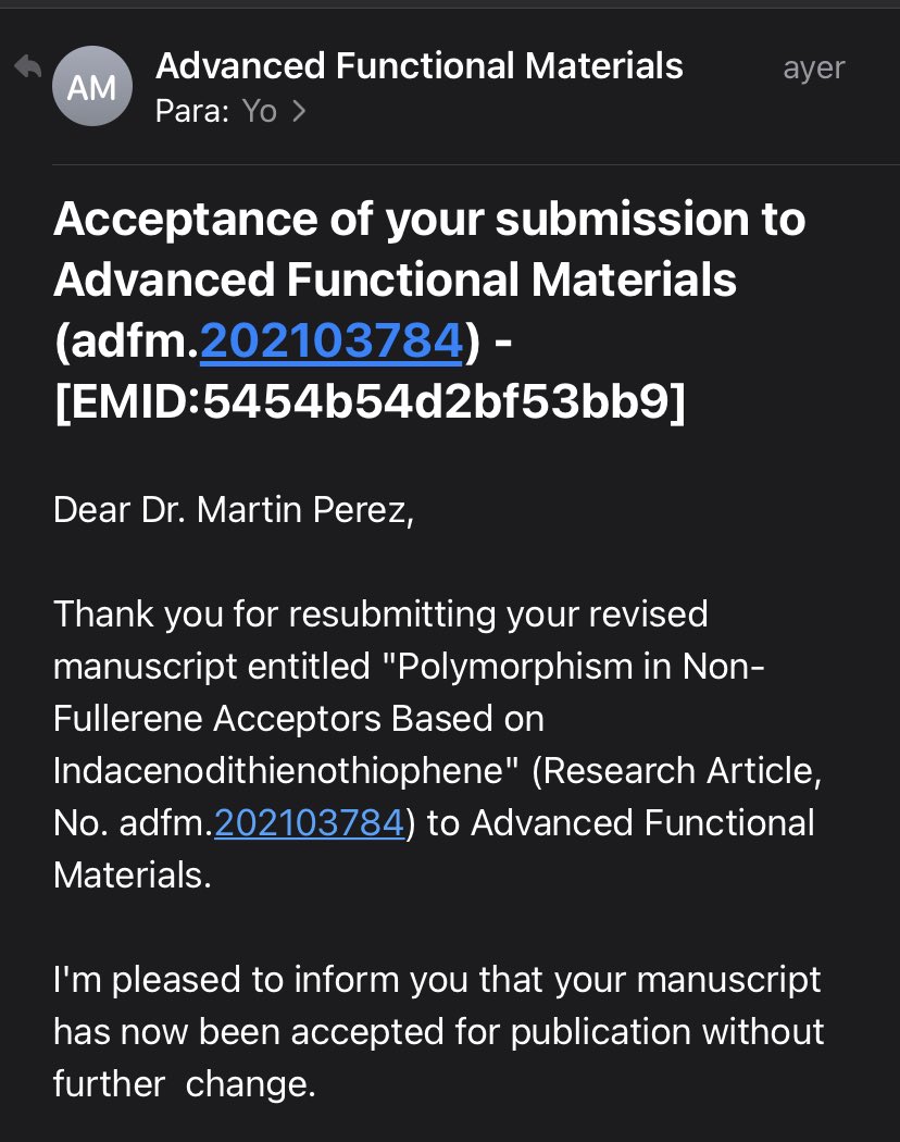 Yeah! Proximamente en las mejores bibliotecas!! Polymorphism!!! <a href="/StingelinN/">Natalie Stingelin</a> <a href="/TDAnthopoulos/">Thomas Anthopoulos</a> <a href="/SMarinaBarbier/">Sara Marina</a> <a href="/EdgarGF_/">Edgar</a>  <a href="/adscacca/">Alberto Scaccabarozzi</a> <a href="/CaironiPME/">PME - Printed and Molecular Electronics</a> <a href="/UDC_gal/">Universidade da Coruña</a> <a href="/POLYMAT_BERC/">POLYMAT</a> <a href="/DCangialosi/">Daniele Cangialosi</a> <a href="/SardonL/">Sardon´s Lab</a> @AdvSciNews