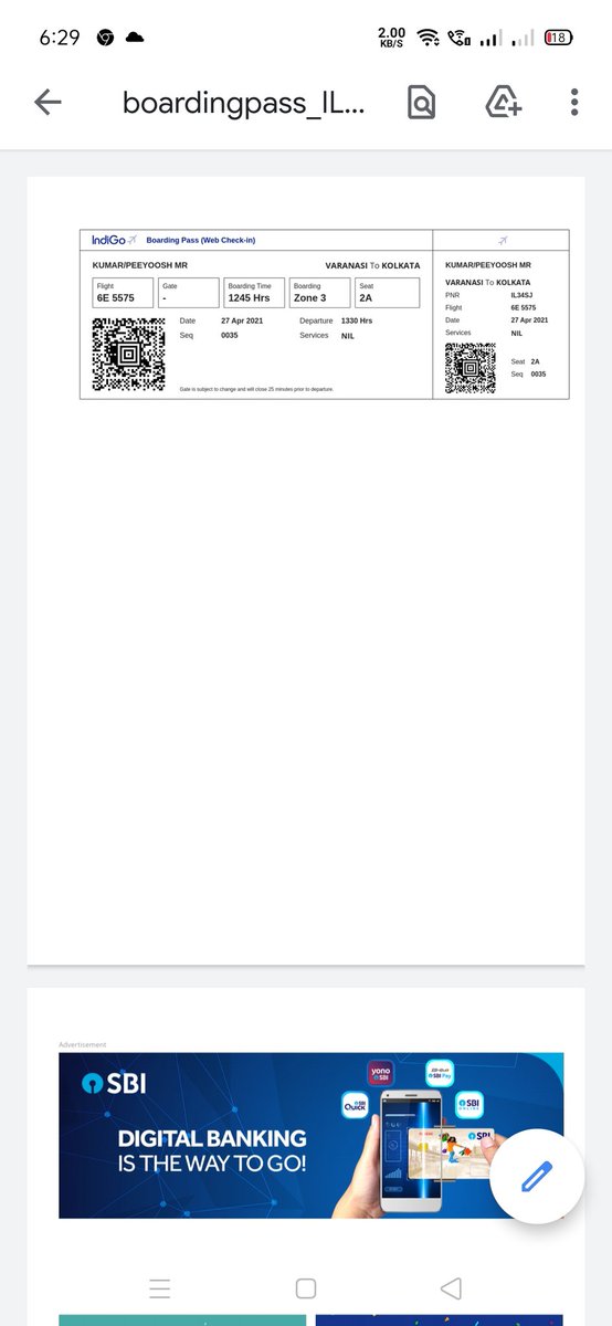  @makemytrip frnz, I bkd a flight tkt 4m Vns 2 CCU, Indigo 6E 5575 there was no need of RTPCR -ve report if I board from Varanasi (UP) (it's still on your site). But d  @IndiGo6E staff didn't allw me 2 travel saying it mandatory. Do u ppl update consuming Marijuana?Inefficient ppl!