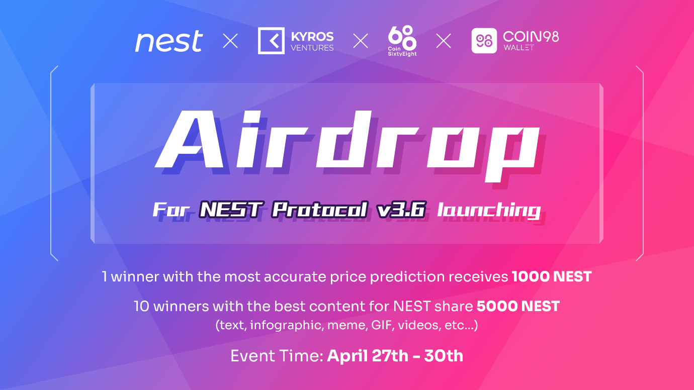 NEST Protocol on Twitter "🚀 Airdrop for NEST Protocol v3.6 Launching 🚀 👉 1 winner with the most