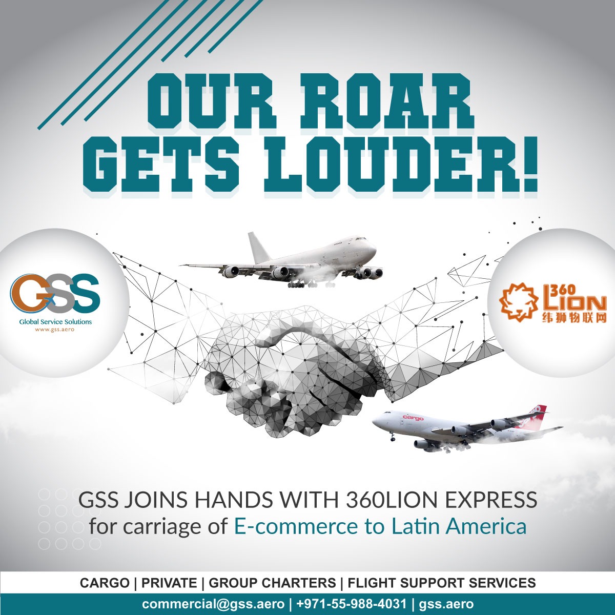 GSS_AERO's tweet image. We are excited to share that GSS has entered strategic agreement with global cargo veteran  with global cargo veteran 360LION EXPRESS for East Asia - South America operations.  

#newpartnerships #meetourpartner #partnerupdate #GSS #cargoleader #360LionExpress #aircargo