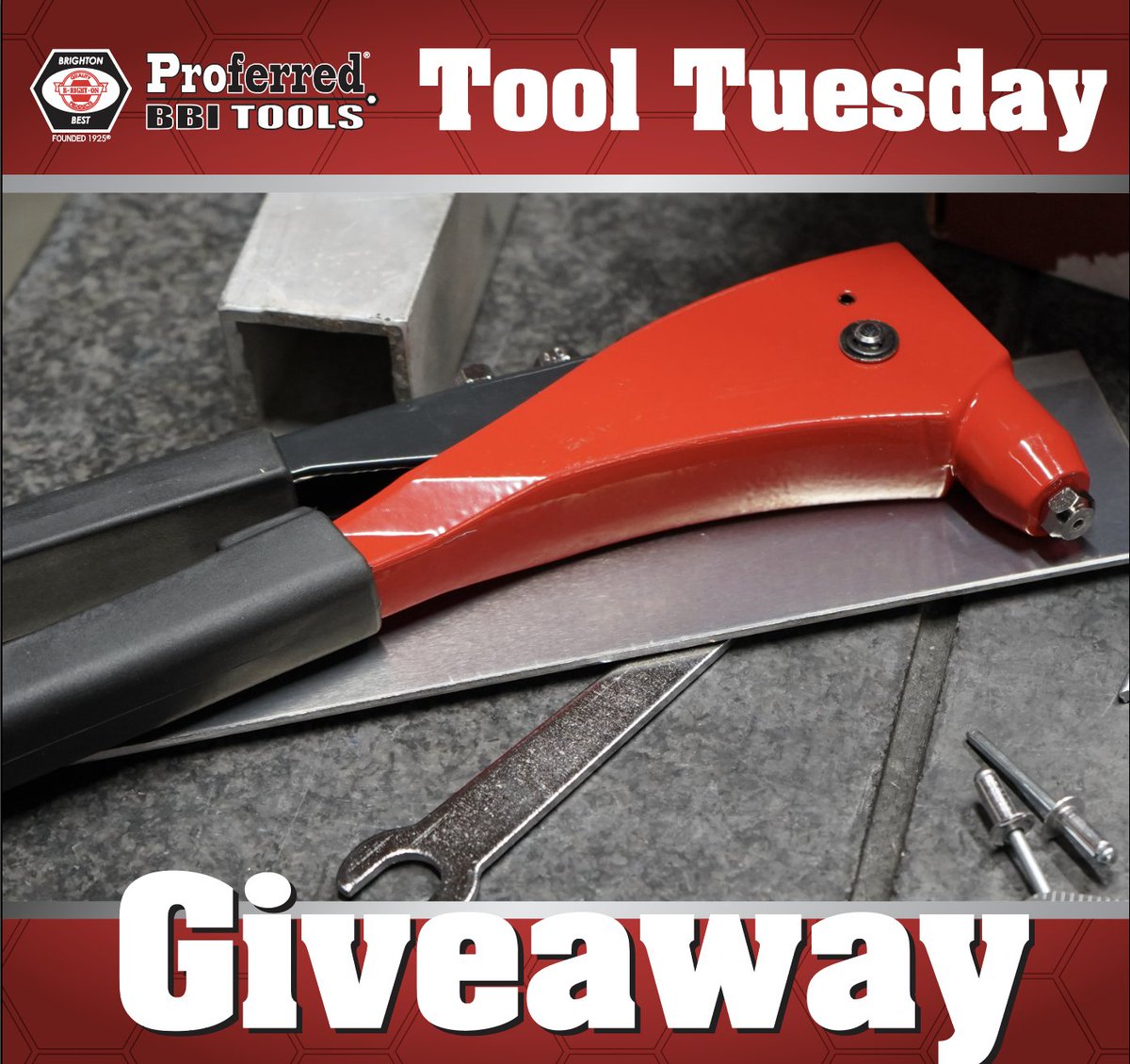 ProferredPro's tweet image. It&apos;s #ToolTuesday on Instagram and that means another Proferred giveaway.  Head on over to our Insta page @BrightonBest later today, for your chance to win this month&apos;s premier promo of Proferred Rivet Gun. 
#Proferred #ProferredRivets #rivetgun #giveaway