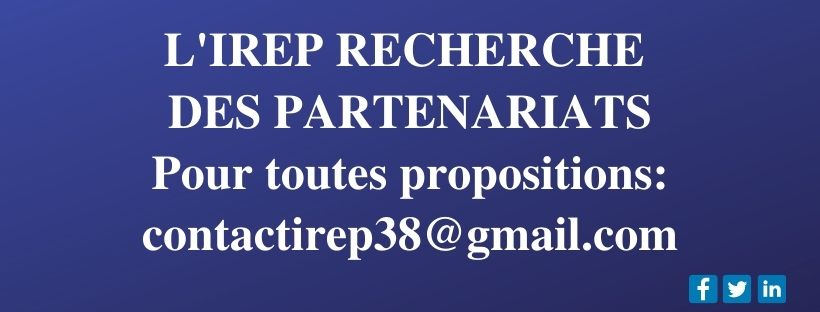 Chère communauté, pour continuer à toujours mieux vous informer, l’Institut_de_recherche_sur_les_relations_professionnelles ( <a href="/IREP38/">IREP</a> ) est en quête de partenariats institutionnels et financiers. Si vous avez des propositions, écrivez-nous à: contactirep38@gmail.com Merci ! 😃😘