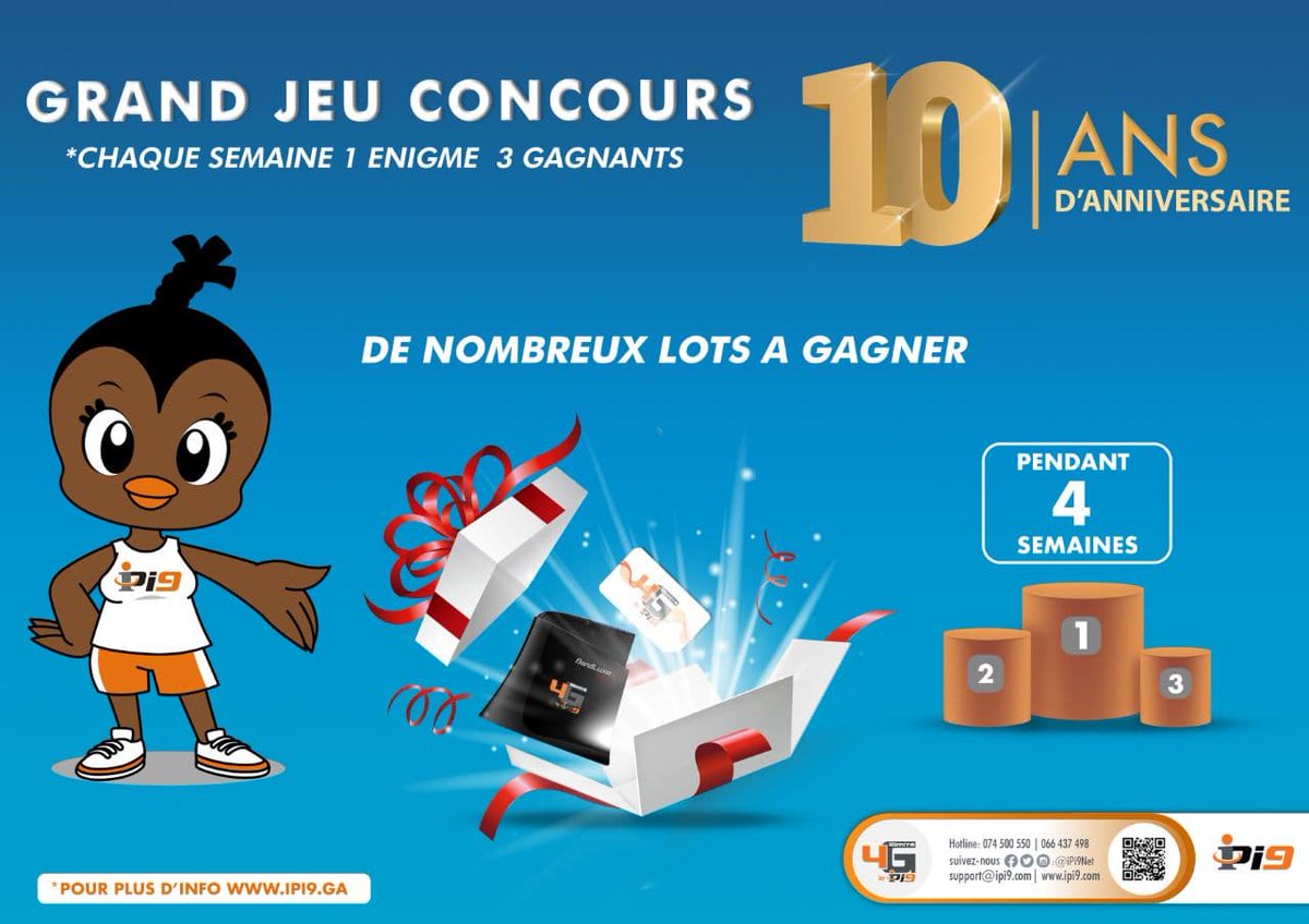 Quelles sont les règles ?????
1. Likez et partagez nos pages Facebook, Instagram, Twitter 
iPi9 et Web7  .
2. Répondez à cette question : (Question ?)
* Quelle est la première et seule application mobile de iPi9, à ce jour, disponible en téléchargement sur Google Play Store ? *