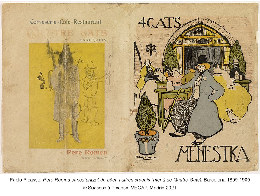 Avui, #DiaMundialdelDisseny, ens fixem en un dels treballs gràfics més coneguts de #Picasso: la il·lustració del menú de la taverna #QuatreGats

La història completa, aquí: blogmuseupicassobcn.org/2018/07/el-nai…

#MuseuPicasso #Barcelona #DiaInternacionaldelDisseny