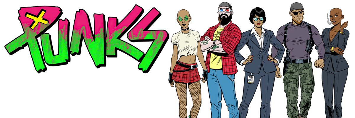 chriswahl73's tweet photo. Punks banner art, with the official logo (subject to some minor adjustments) designed by myself and Pixel Vault art director @RobbieSTrevino. Every day the banner will be updated with a new character reveal. #PUNKS #cryptopunks #comics #nfts #nftcollectors #nftart https://t.co/ubh6QOYH6q
