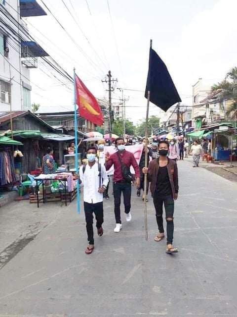 In Dawbon Tsp, #Yangon:

Pro-democracy activists protested against military dictatorship on #Apr27Coup.

#WhatsHappeningInMyanmar