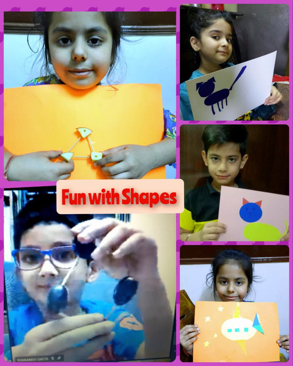 rkrajnikapoor's tweet photo. Fun with Shapes activity by tiny tots of Class II.
@vividh87 @KavitaMehrotra7 @BBPSMV @cbseindia29  #shapesfun #MathsArtMonday #learningthroughplay https://t.co/M90dGffZDd