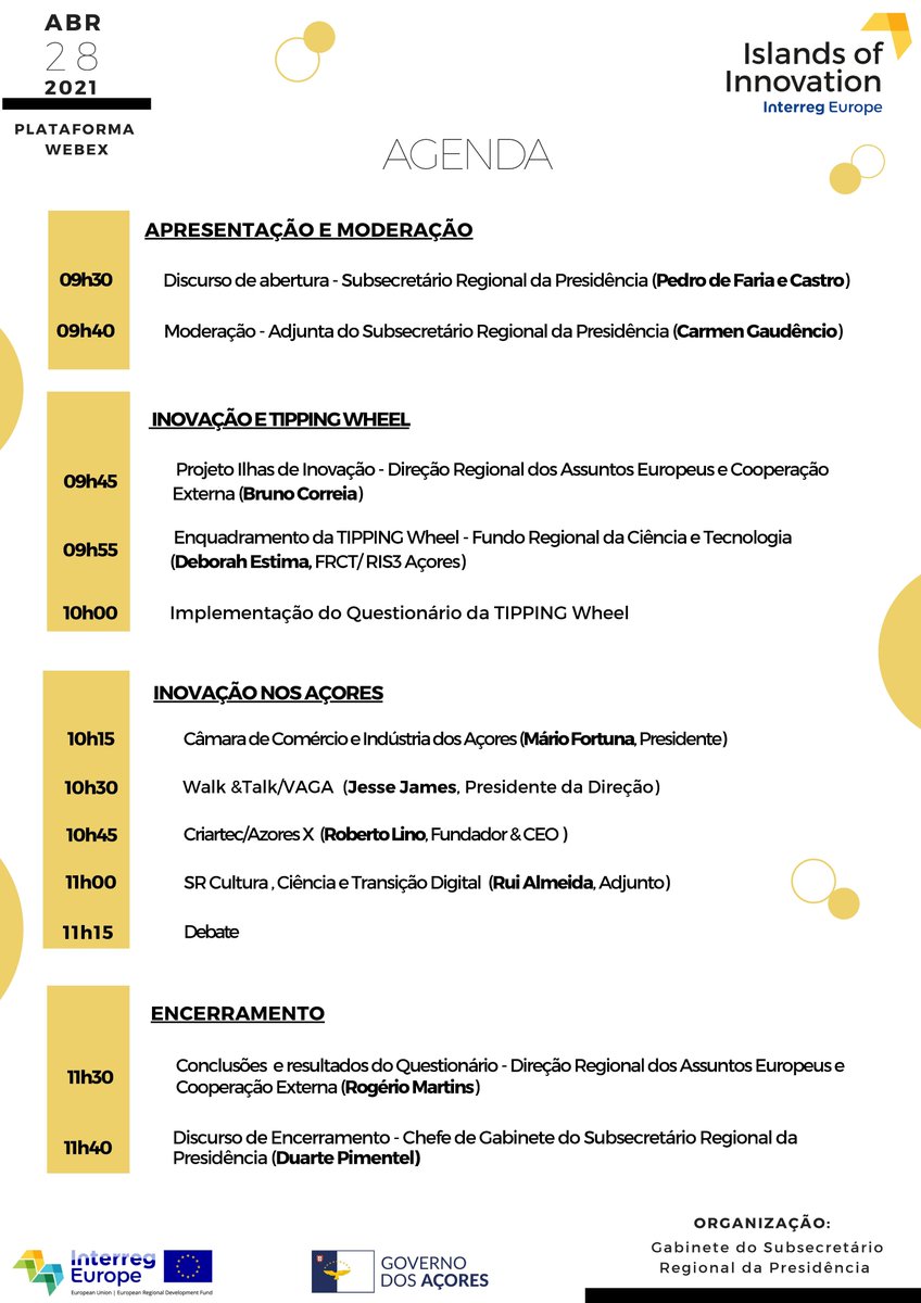 As part of the Islands of Innovation Project, Azores will host a Digital Roadshow of Innovation on April 28th, which will bring together several speakers from the region. Do not miss this event. You can sign up here: eu.jotform.com/211153175287353
<a href="/Islandsofinnov7/">Islandsofinnovation</a> <a href="/interregeurope/">Interreg Europe</a>