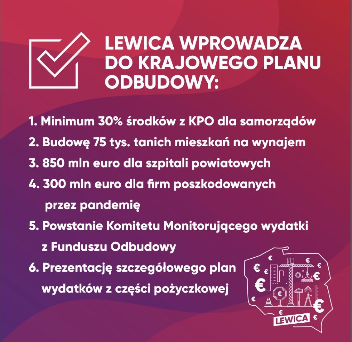 KGawkowski's tweet photo. Konkrety dla milionów Polaków! @__Lewica zmusiła rząd do rozmów i przyjęcia #6Lewicy! https://t.co/HeI5TTL5fD