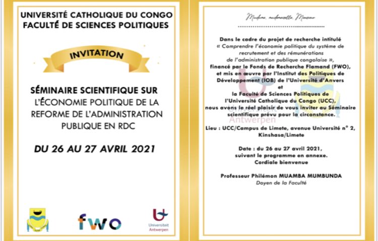 #RDC #Gouvernance : les enjeux de la réforme de l’administration publique, conférence de 2 jours à l’université catholique du Congo. Les présentations dévoilent le degré de clientélisme dans les recrutements et le peu d’avancées sur les mises à la retraite. Goulot d’étranglement