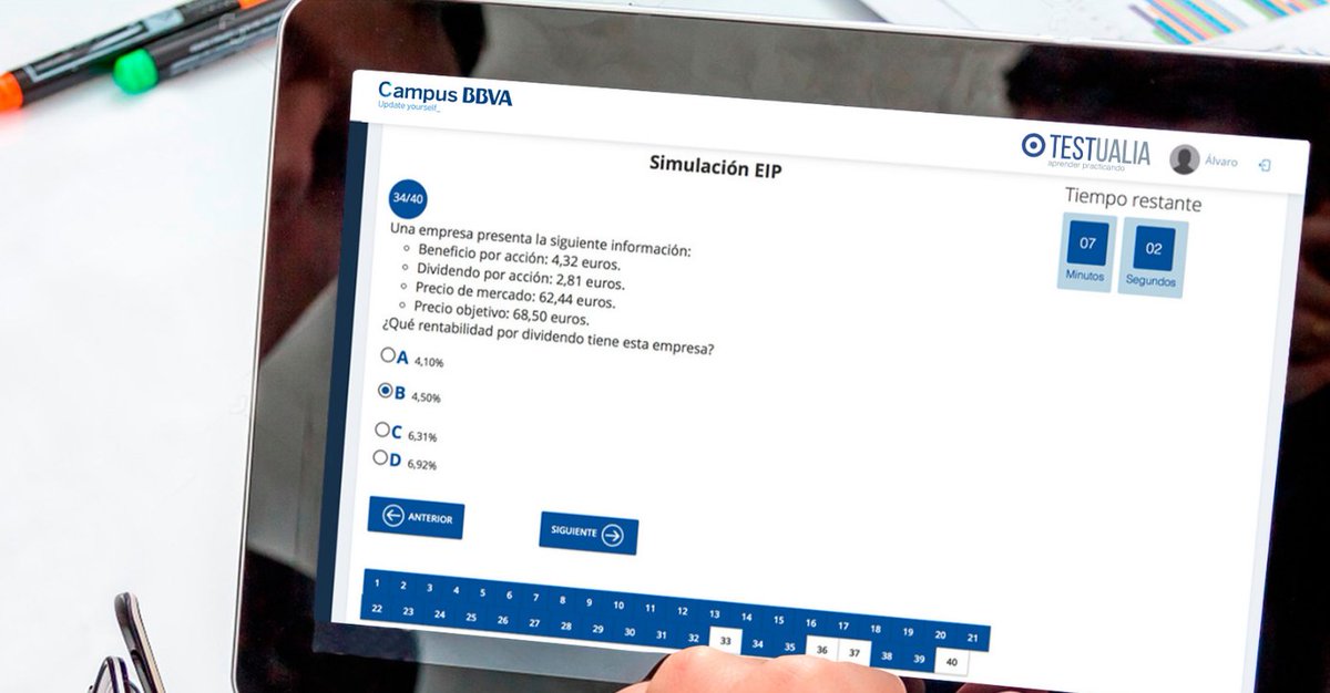 testualia's tweet photo. ¿Eres empleado de @BBVA_espana y estás preparando tu #examen de #certificación #EIP, #EFA Nivel II o #EFP como asesor financiero?
💻Recuerda que puedes acceder a #TESTUALIA a través del Campus BBVA.
Ahorra tiempo de estudio y descubre una nueva forma de aprender practicando. https://t.co/BEoXzYnvPx
